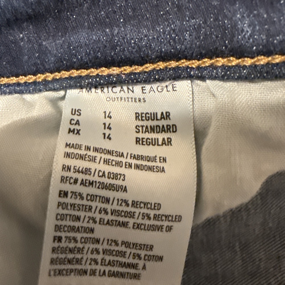 American Eagle Jeans Womens 14R Super High Rise Flare Leg Coin Pockets‎ Bohemian - Picture 11 of 16